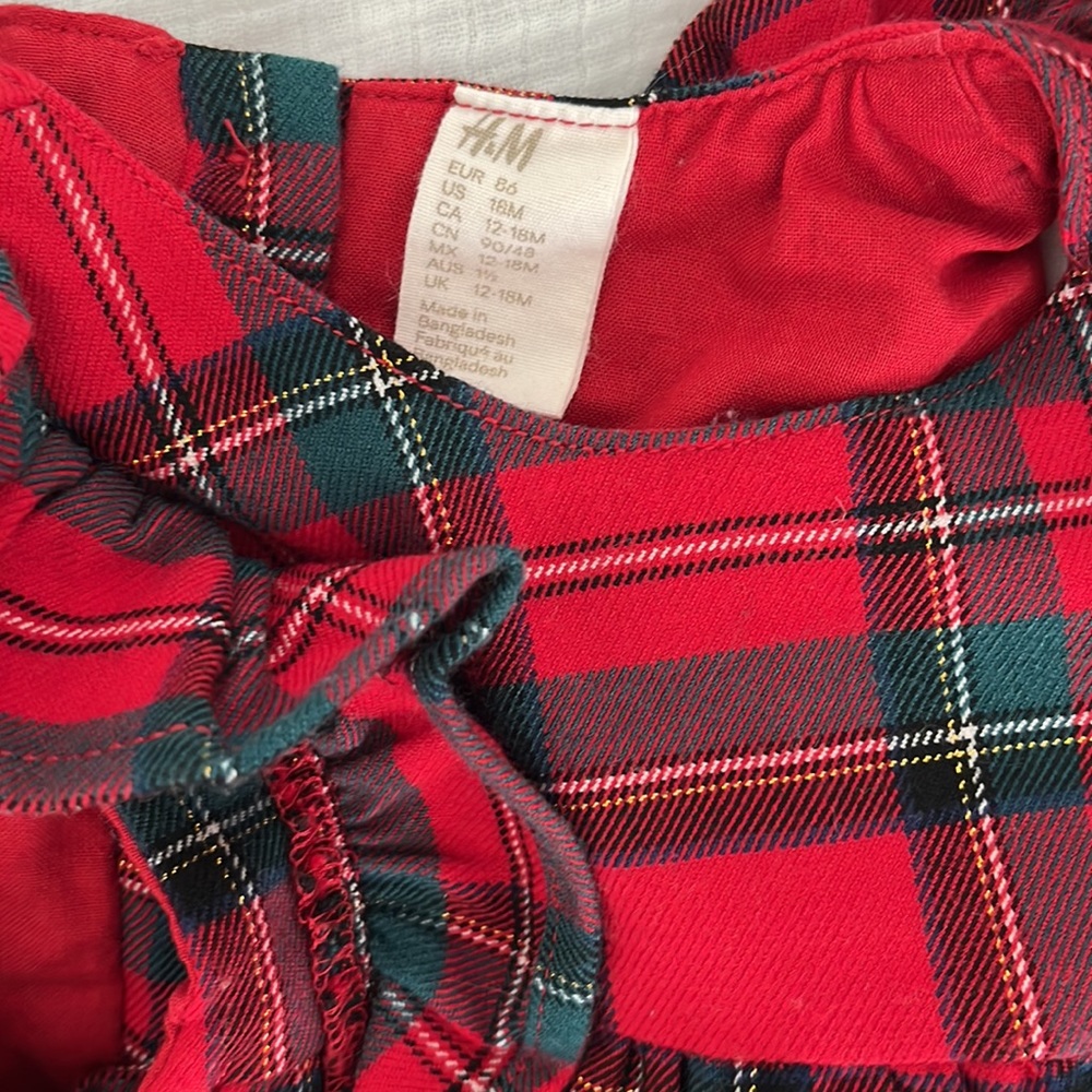 Plaid Christmas Dress | H&M | 12-18 Months - Picture 3 of 3